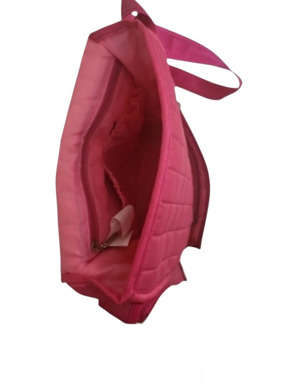 💕 Y2K lug Hot Pink Quilted Moped Messenger Crossbody Bag 💕 - Picture 7 of 8